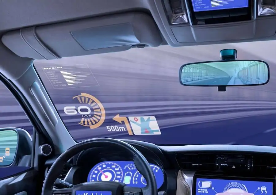 Heads up display in vehicle